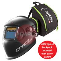 1006.901 Optrel Crystal 2.0 Black Auto Darkening Welding Helmet, Shade 4 - 12