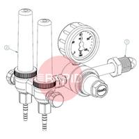 37102020 GasiQ TIGEX II Argon/Mix Side Entry Regulator. 34Lpm. G5/8