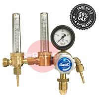 37391010 GasiQ Optimator II Argon/Mix Gas Saver Bottom Entry Regulator. 34Lpm. G5/8