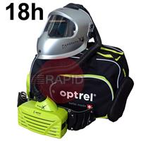 4550.590 Optrel Panoramaxx CLT 2.0 Auto Darkening Welding Helmet & E3000X 18 Hours PAPR System, Ready to Weld Package