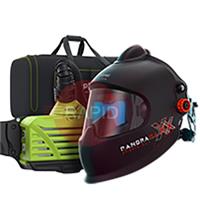 4550.681 Optrel Panoramaxx Pure Air Hybrid CLT Black Auto Darkening Laser Helmet Shade 4 - 13 and FreshAir PAPR System