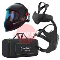 4600.170 Optrel Panoramaxx Hybrid Black Auto Darkening Laser Helmet with Swiss Air System, Shade 5 - 12