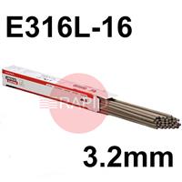529487-1 Lincoln Stainless Steel Consumables Covered Electrodes AROSTA E316L-16 3.2 mm Diameter x 350 Long 12.6kg Carton (Contains 3 x 4.2kg Packs)