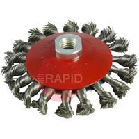ABWBB100M14T Abracs Bevelled (Conical) Brush 100mm Diameter x M14 Twist Knot (Pack of 5)