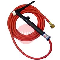 CK-CK17V12RSFRG CK17V Gas Cooled TIG Torch With 1pc 4m Superflex Cable & Gas Valve G3/8