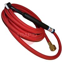 CK-CK2412RSFRG CK24 2 Series Gas-Cooled 80 Amp 4m TIG Torch with 1pc Superflex Cable, G3/8
