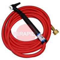 CK-CK912RSFFX CK9 Flex Head Gas Cooled TIG Torch with 1pc 4m Superflex Cable, G3/8