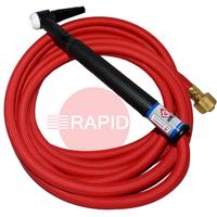 CK-CK912RSFRG CK9 Gas Cooled TIG Torch with 1pc 4m Superflex Cable, G3/8