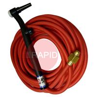CK-CK9V12RSFFX CK9V 2 Series 4m Gas Cooled TIG Torch With 1pc Superflex Cable, Flex Head & Gas Valve, G3/8