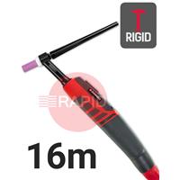 CK-EDS230R16 CK Diamond EDS 230RG Rigid Head Water Cooled Tig Torch, 16m