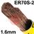 CWCX19  Esab OK Tigrod 12.62 Steel Tig Wire, 1.6mm Diameter x 1000mm Cut Lengths - AWS A5.18 ER70S-2. 5.0kg Pack