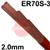 CK-2C040L  Lincoln LNT 25 Steel Tig Wire, 2.0mm Diameter x 1000mm Cut Lengths - AWS A5.18 ER70S-3. 5.0kg Pack