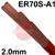 INTH310-32-1  Lincoln LNT 12 Steel Tig Wire, 2.0mm Diameter x 1000mm Cut Lengths - AWS A5.28 ER70S-A1. 5.0kg Pack