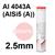 800593  Lincoln AlSi5 Aluminium Electrodes 2.5mm Diameter x 350mm Long. 2.0kg 152 Rod Tin. Al 4043A (AlSi5(A))