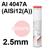11968  Lincoln AlSi12 Aluminium Electrodes 2.5mm Diameter x 350mm Long. 8.0kg Carton (Contains 4 x 2.0kg Packs). Al 4047A (AlSi12(A))