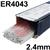 85108  Bohler Union ALSi 5 4043 Aluminium Tig Wire, 2.4mm Diameter x 1000mm Cut Lengths - AWS A5.10 ER4043. 2.5kg Pack