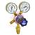 H1109  Harris 801B Oxygen Regulator Single Stage Two Gauge 4.0 Bar, 5/8