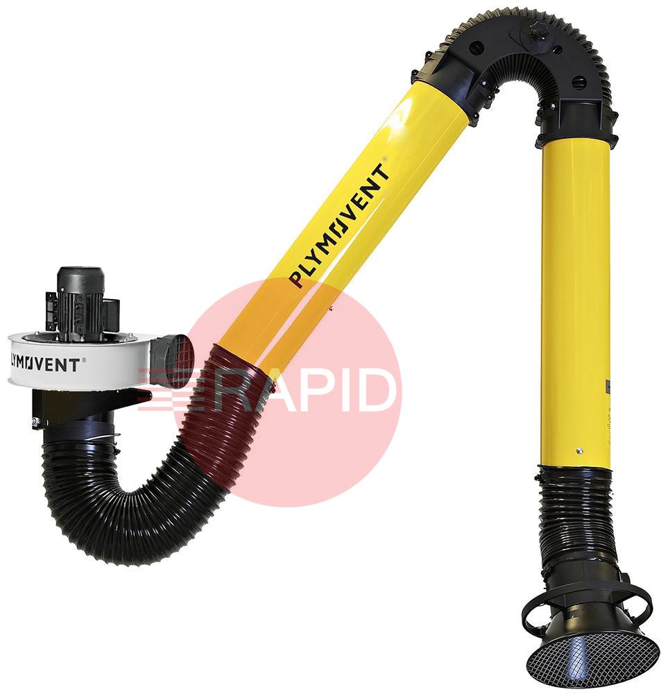 000011061HS  Plymovent FUA-1800 Fan and KUA Extraction Arm with LED working light & Hood mounted On/Off Switch, 400v