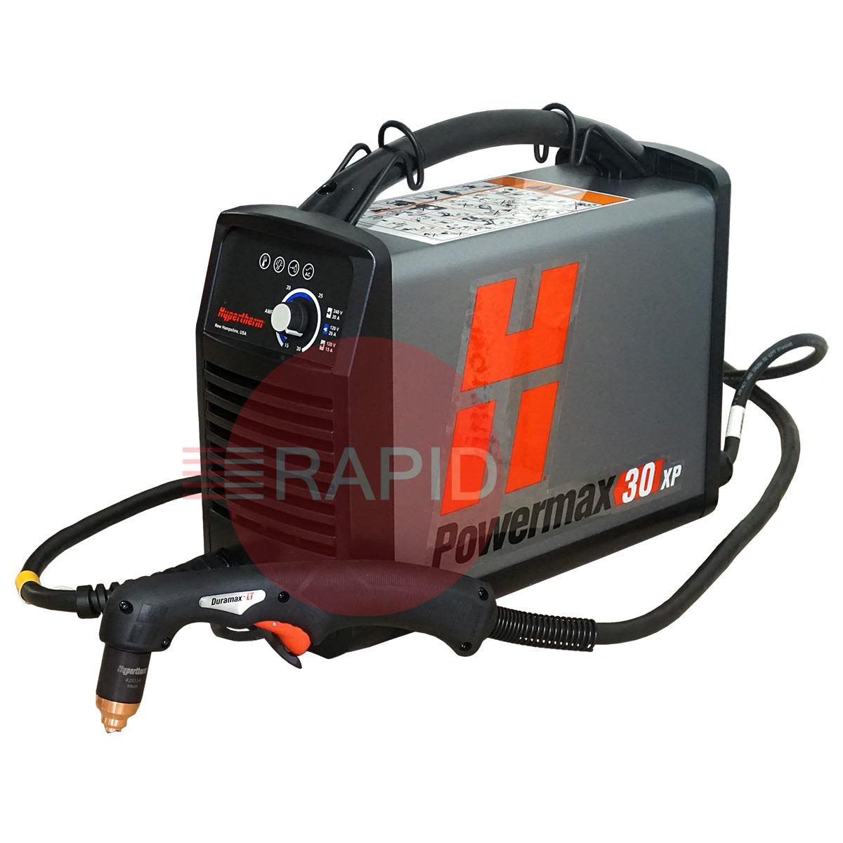 088082  Hypertherm Powermax 30 XP Plasma Cutter with 4.5m Torch, Dual Voltage 110v & 240v CE