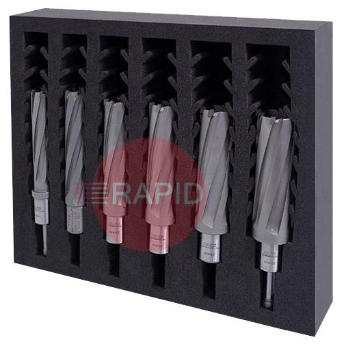 108010-SET  HMT CarbideMax 80 TCT Broach Cutter 6 Piece Set (18, 22, 24, 26, 28, 30mm) & 2 Pilot Pins