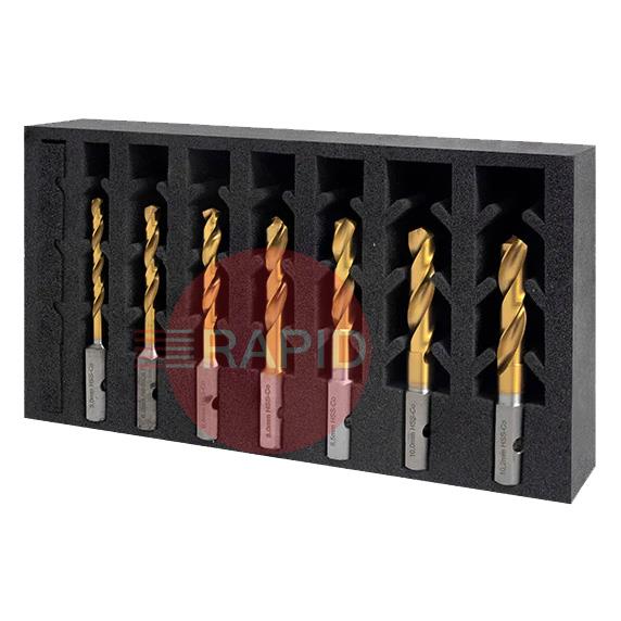 209010-SET3  HMT VersaDrive Cobalt Drill InsertFoam 7 Piece Set (5, 6, 6.8, 8, 8.5, 10, 10.2mm)