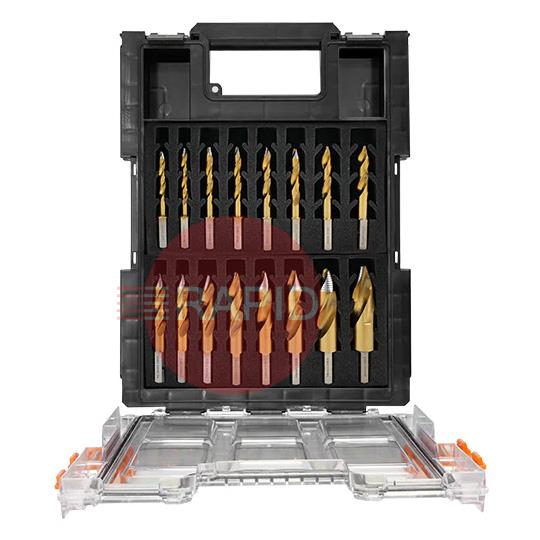 209015-SET16  HMT VersaDrive STAKIT ETOP2 TurboTip Impact Drill Bit 16 Piece Set - Metric (6 - 22mm)