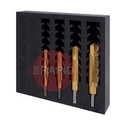 301140-SET1  HMT VersaDrive HD Combi Drill-Tap InsertFoam 4 Piece Set (1/2, 5/8, 3/4, 1” UNC Combi Drill Taps)
