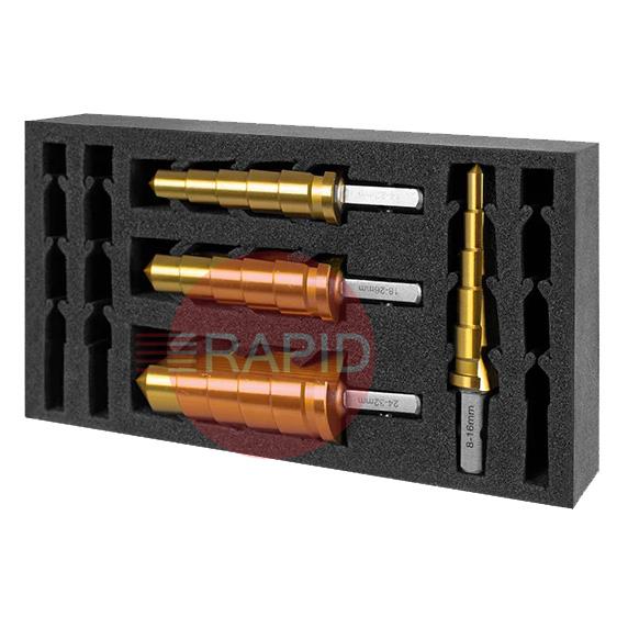 506010-SET2  HMT VersaDrive ImpactaStep Cutter Insert Foam 4 Piece Set (16 - 32mm)