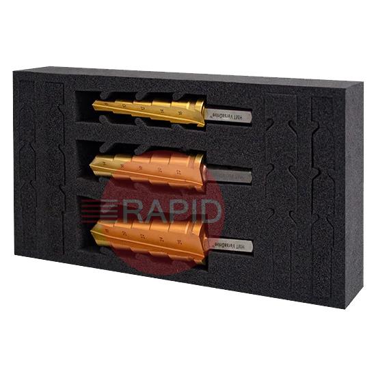 506030-SET1  HMT VersaDrive ImpactaStep Cutter InsertFoam 3 Piece Set (9/16, 13/16, 1-1/16)