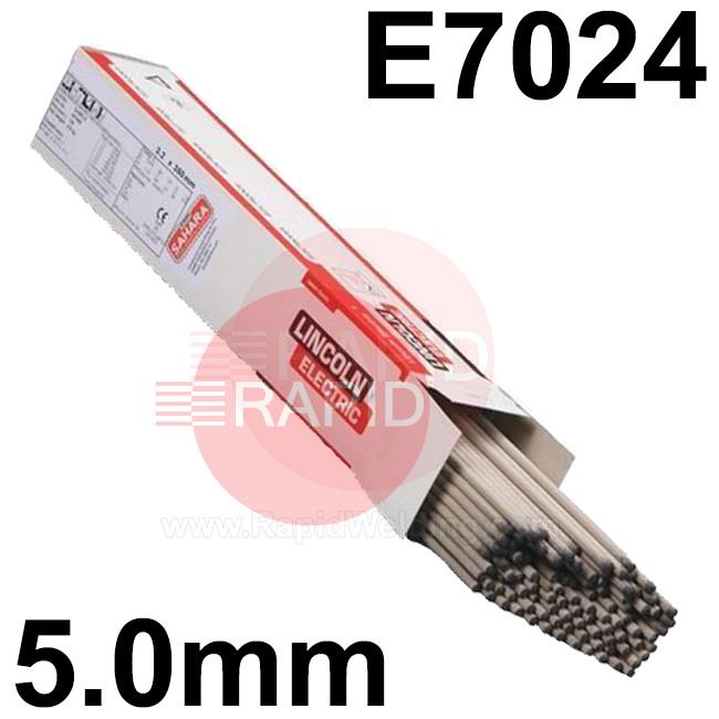 588681-1  Lincoln Ferrod 160T, 5.0mm Rutile Electrodes, 450mm Long, 17.4Kg Carton, E7024