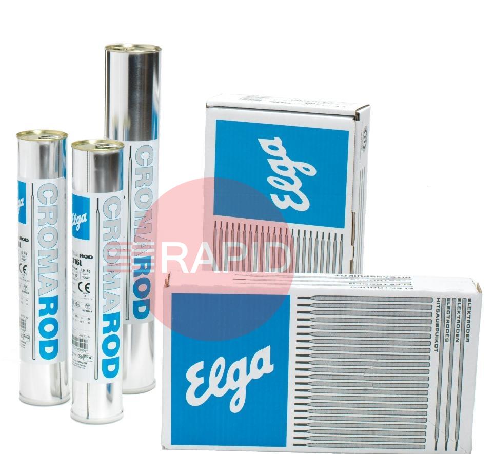 74343200  Elga Cromarod 309MoL Stainless Electrodes, 3.2mm Diameter x 350mm Long, 9Kg Carton (Contains 3 x 3Kg 83 piece Packs)
