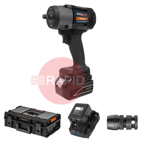 808010-025  HMT VersaDrive Impact Wrench V18-900 Kit, w/ 2 x 4.0AH Batteries