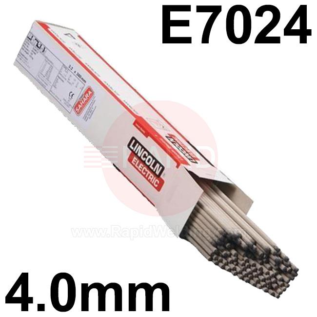 588680-1  Lincoln Ferrod 160T Rutile, 4.0mm Electrodes, 450mm Long, 16.5Kg Carton, E7024