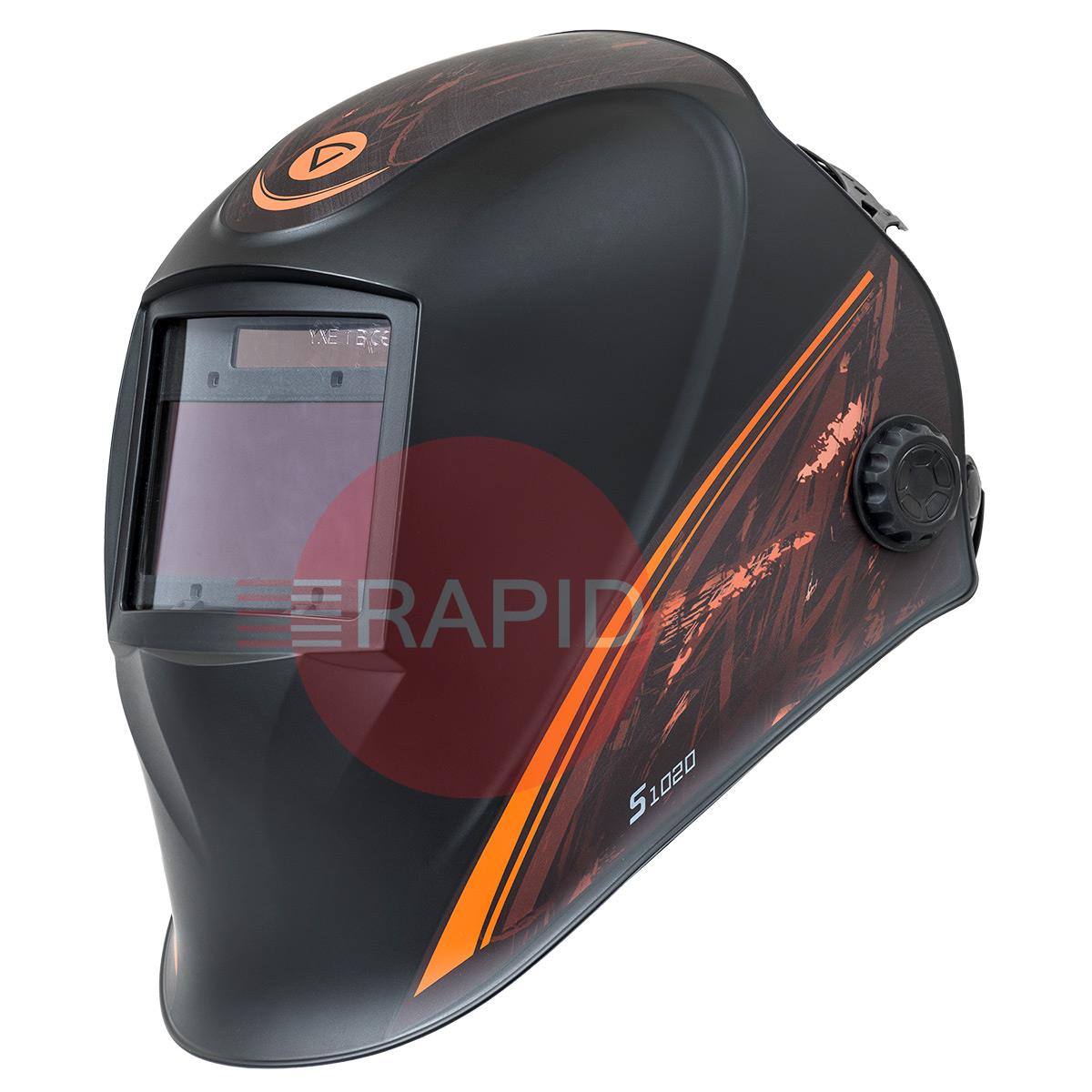 9875020  Kemppi S-Line S1020 Welding Helmet, with Variable Shade 5-8 / 9-13 Auto Darkening Filter