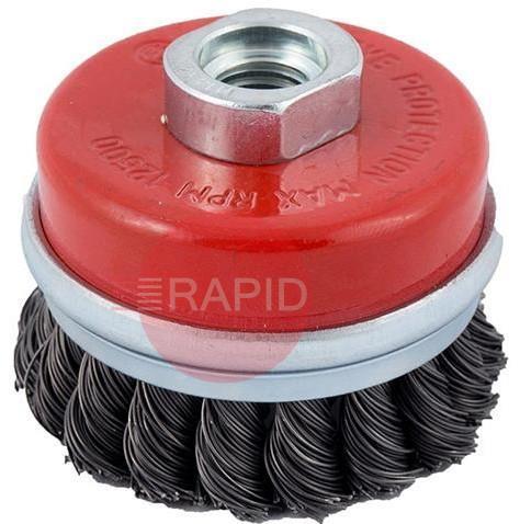 ABWB07010T1.5  Abracs Twist Knot Cup Brush 70mm Diameter x M10 Thread (Pack of 5)