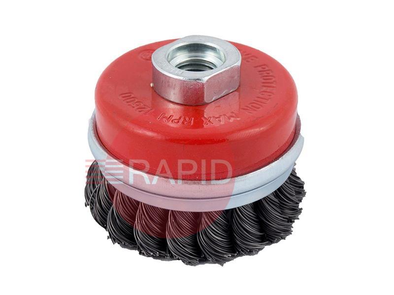 ABWB10014SC  Abracs Stainless Crimp Wire Cup Brush, 100mm Diameter x M14 Thread (Pack of 5)