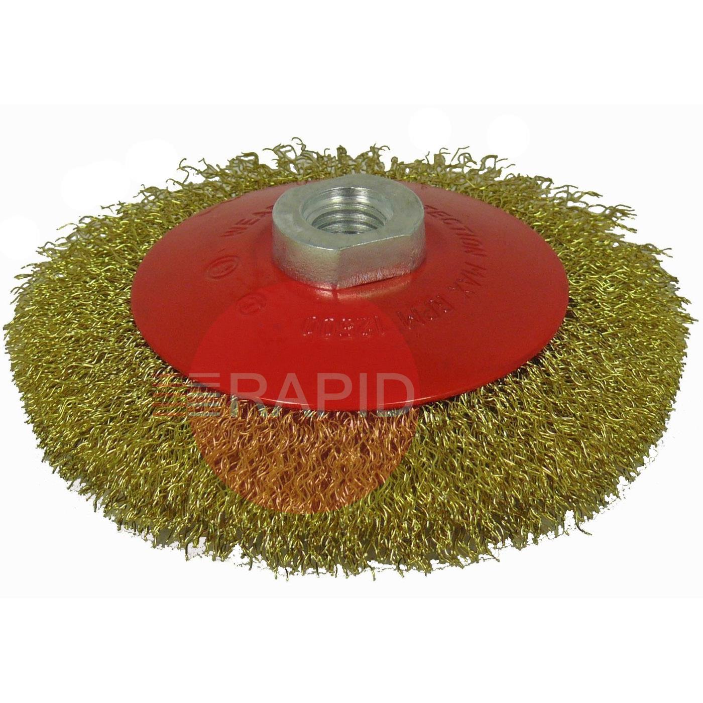 ABWBB100M14C  Abracs Bevelled (Conical) Wire Brush, 100mm Diameter x M14 Crimp (Pack of 5)