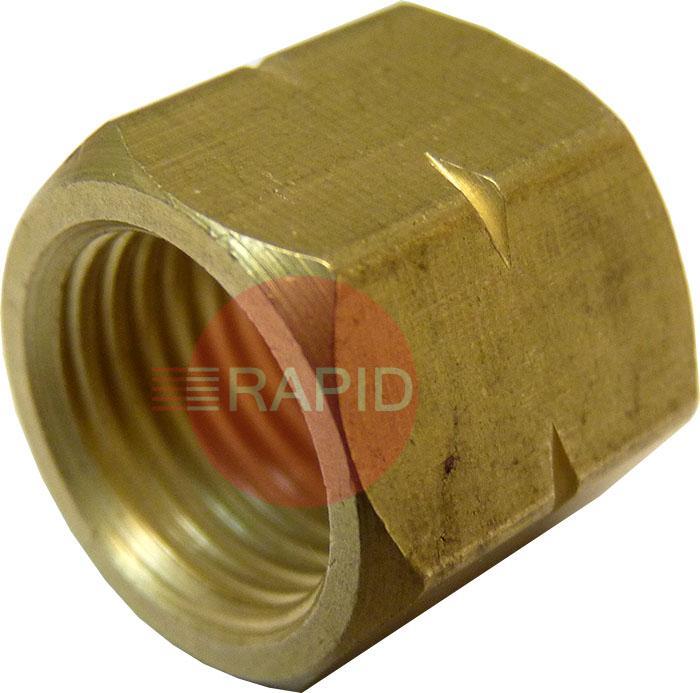 B45TN1/4L  Union Nut G1/4 Left Hand for Fuel Gas. Use B45TE Tail