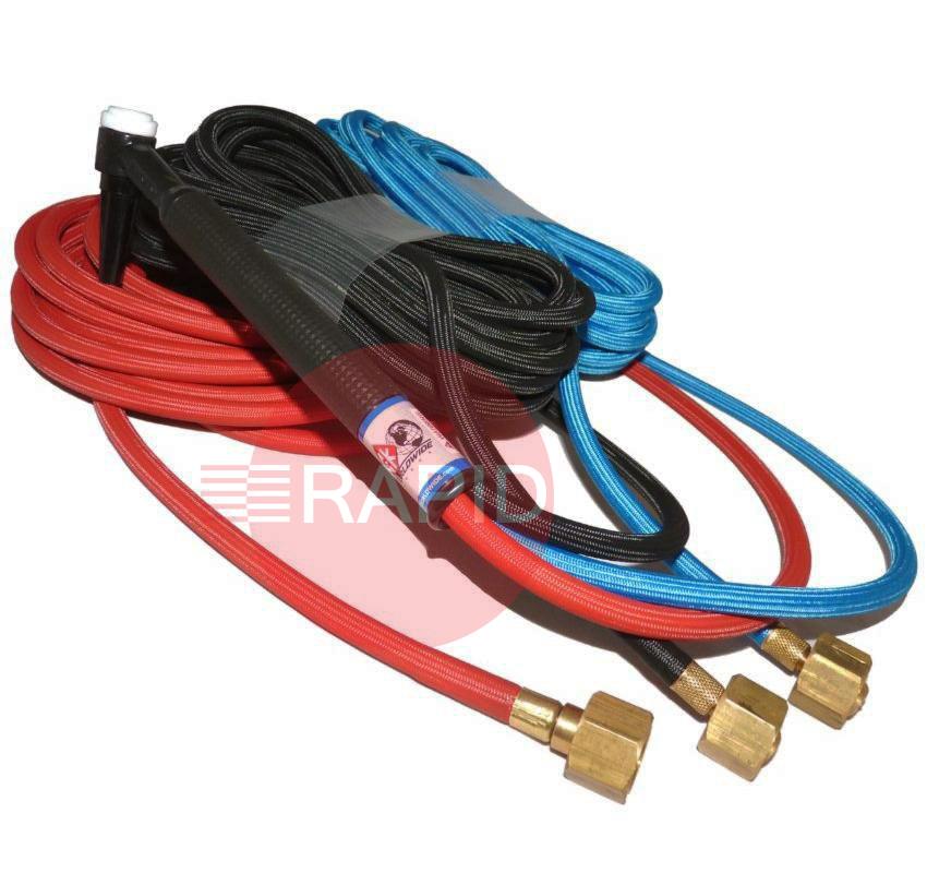 CK-CK2012SF  CK20 2 Series Water-Cooled 250 Amp TIG Torch with 4m Superflex Cables & G3/8 Machine Connections