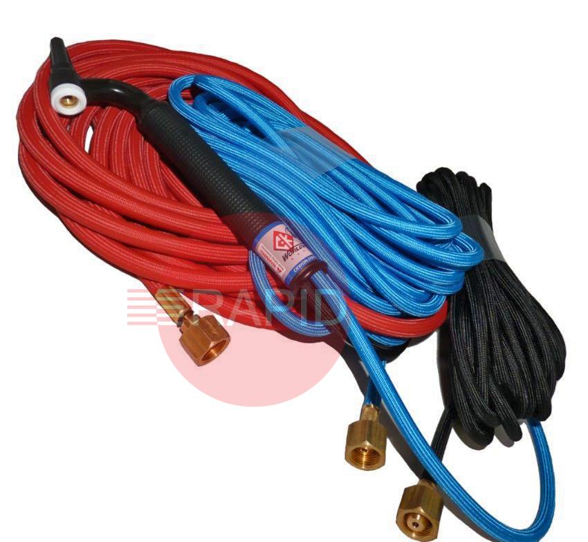 CK-CK2325SFFX  CK 230 Water-Cooled 300 Amp TIG Torch with 8m Superflex Cables, G3/8 Machine Connections, Flex Head