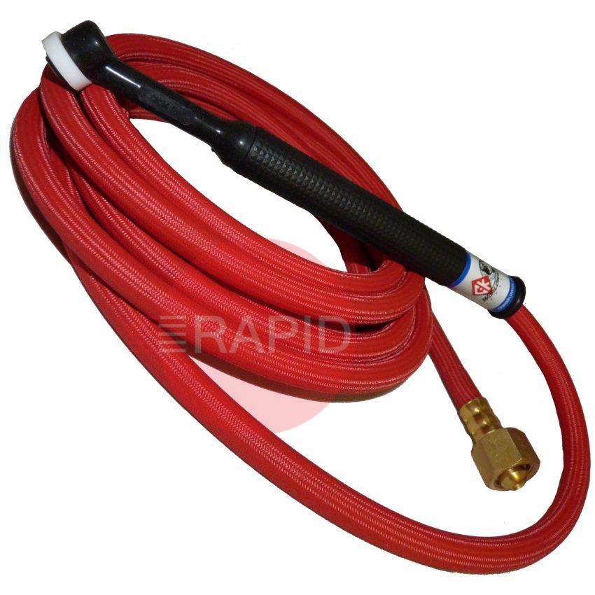 CK-CK2412RSFRG  CK24 2 Series Gas-Cooled 80 Amp 4m TIG Torch with 1pc Superflex Cable, G3/8 Machine Connection