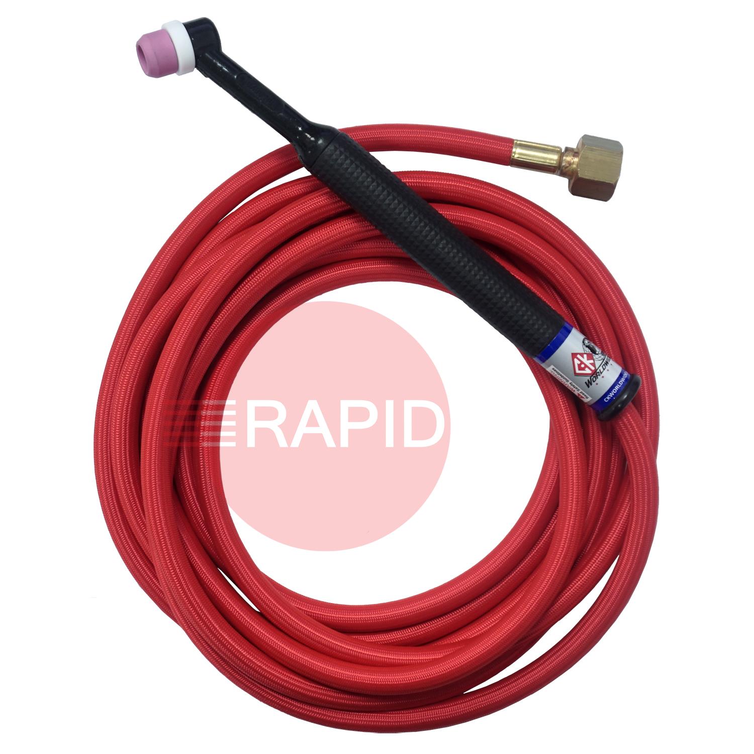 CK-CK2425SF-OZMO  CK OZMO 80A TIG Torch with 7.6m (25ft) Superflex Cables, G3/8 Machine Connection