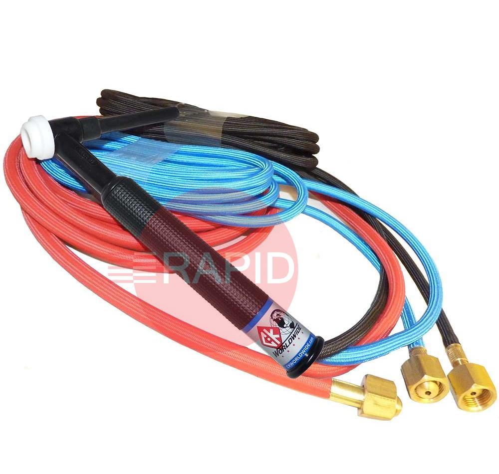 CK-CK5125SF  CK510 Water-Cooled 500 Amp TIG Torch, with 7.6m Superflex Cable, G3/8 Machine Connections