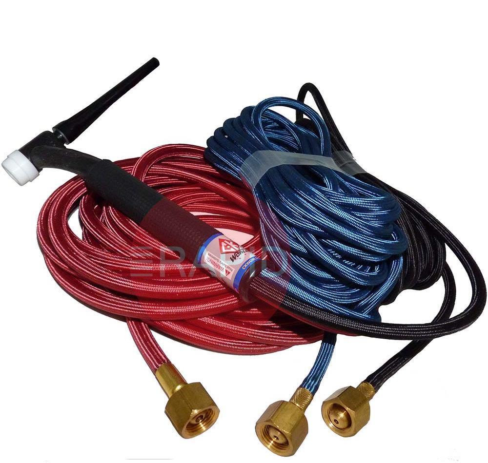 CK-TL312SFFX  CK TrimLine TL300 Flex Head Water-Cooled 350 Amp TIG Torch, with 3.8m Superflex Cable, G3/8 Machine Connections