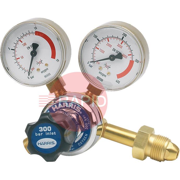 H1116  Harris 901B Regulator, Oxygen, Single Stage Gauge, Side Entry, 10bar, 5/8 BSP RH Cylinder Connection, 3/8 BSP Outlet, UK Fitting Only