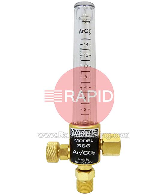 H1258  Harris 866 Flowmeter Argon, 15 lpm