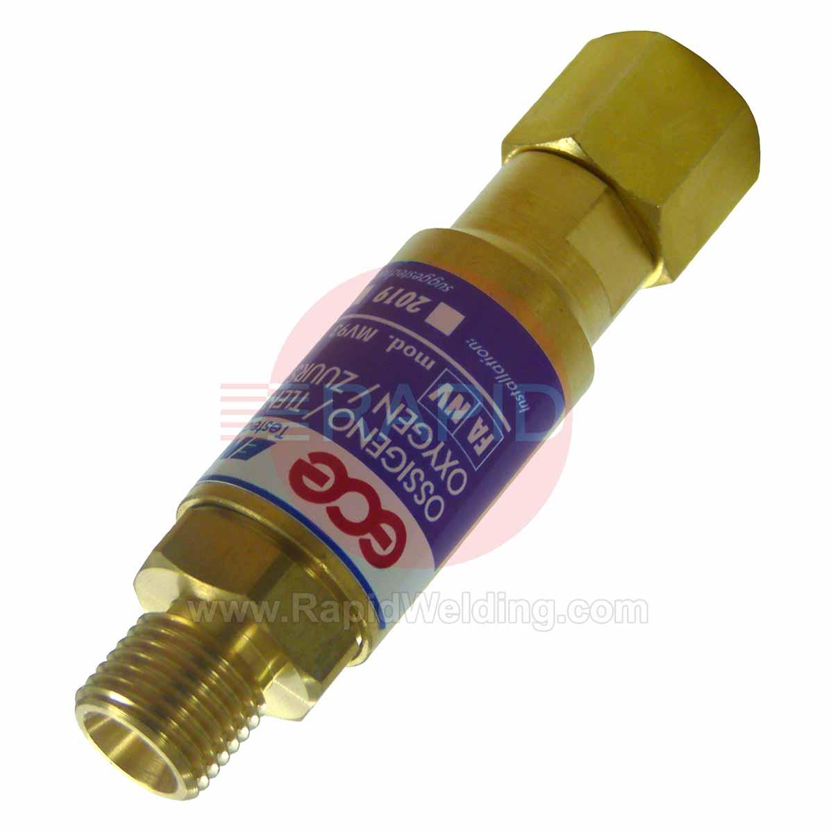 H1294  Oxygen Torch Mounted Flash Arrestor. 1/4 BSP R/H Connection