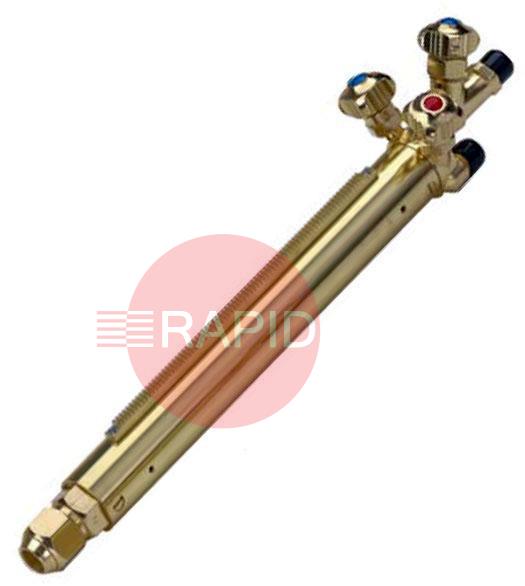 H3128  Harris 198-2TR35 Three Hose 35 x 250mm Barrel Machine Cutting Torch with Rack. For Acetylene.