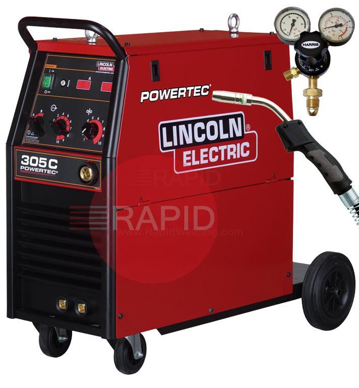 Lincoln Powertec 305C MIG Welder Ready To Weld Package with 2Roll