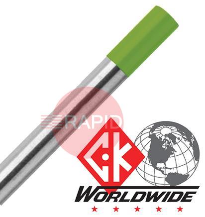LaYZrTungsten  CK LaYZr (Chartreuse) Tungsten Electrode, 175mm (7) Long